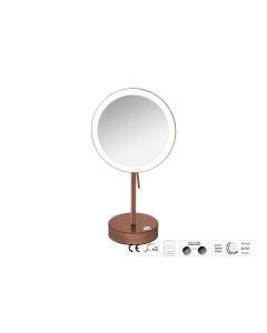 Sanco LED Cosmetic mirrors LED Επικαθήμενος Καθρέπτης μεγεθυντικός x3 Χάλκινο ματ MRLED-903-Μ26
