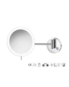 Sanco LED Cosmetic mirrors LED Καθρέπτης μεγεθυντικός x3 usb charging Χρώμιο MRLED-905-Α03