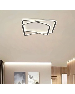 Πλαφονιέρα οροφής LED 38W 8800LM 3CCT από μαύρo μέταλλο και λευκό ακρυ΄λικό D:50x50cm 42038-Black/white