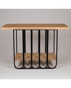 ΚΟΝΣΟΛΑ ΜΕΤΑΛΛΟ-ΞΥΛΟ ΦΥΣΙΚΟ-ΜΑΥΡΟ 120x40x78cm Eurolamp 810-00065