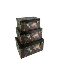 S/3 ΜΠΑΟΥΛΑ ΜΑΥΡΟ ΜΕ ΥΔΡΟΓΕΙΟΥΣ 56x34x31cm/ 48x29x25cm/ 40x24x20cm Eurolamp 810-00061