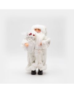 ΑΓΙΟΣ ΒΑΣΙΛΗΣ ΜΕ ΛΕΥΚΑ ΓΟΥΝΙΝΑ ΡΟΥΧΑ ΚΑΙ ΣΑΚΟ ΜΕ BERRY, 30cm Eurolamp 600-46639