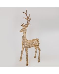 ΦΩΤΙΖΟΜΕΝΟ ΧΡΥΣΟ ΕΛΑΦΙ 270cm, 5200 MINI LED, 31V METAΣΧΗΜΑΤΙΣΤΗ, 8 ΠΡΟΓΡΑΜΜΑΤΑ, ΑΣΗΜΙ ΧΑΛΚΙΝΟ ΚΑΛΩΔΙΟ, ΧΡΥΣΟΣ ΜΕΤΑΛΛΙΚΟΣ ΣΚΕΛΕΤΟΣ, ΘΕΡΜΟ ΛΕΥΚΟ LED, ΠΡΟΕΚΤΑΣΗ ΠΑΡΟΧΗΣ 5m, IP44 Eurolamp 600-22573