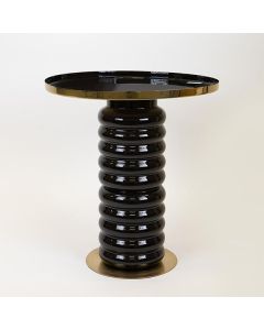 BOHΘΗΤΙΚΟ ΤΡΑΠΕΖΙ ΜΕΤΑΛΛΙΚΟ ΜΑΥΡΟ- ΧΡΥΣΟ 46x46x50cm Eurolamp 750-39521