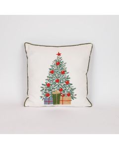 ΜΑΞΙΛΑΡΙ, ΛΕΥΚΟ ΜΕ ΠΡΑΣΙΝΟ ΧΡΙΣΤΟΥΓΕΝΝΙΑΤΙΚΟ ΔΕΝΤΡΟ, 45x45cm Eurolamp 600-47389