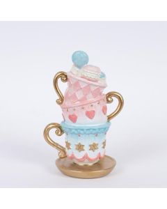 ΔΙΑΚΣΜΗΤΙΚΟ ΠΟΛΥΡΕΖΙΝ ΦΛΥΤΖΑΝΑΚΙΑ ΜΕ MACARONS, ΡΟΖ, 9x11.5x18cm Eurolamp 600-46272