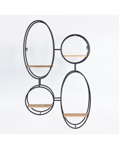 ΡΑΦΙ ΤΟΙΧΟΥ ΜΕΤΑΛΛΙΚΟ ΜΑΥΡΟ 56.5x12x92cm Eurolamp 750-31527