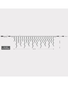 ΒΡΟΧΗ, 100 LED 3mm, 31V ΜΕΤΑΣΧΗΜΑΤΙΣΤΗ, 4 ΕΠΕΚΤΑΣΕΙΣ ΕΩΣ 3 ΣΕΤ, ΔΙΑΦΑΝΟ PVC ΚΑΛΩΔΙΟ, ΜΠΛΕ LED (H60 x W180cm, 3/7/4/6), ΠΡΟΕΚΤΑΣΗ ΠΑΡΟΧΗΣ 3m, ΙΡ44 Eurolamp 600-11353