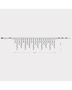 XMAS ΛΑΜΠΑΚΙ ΒΡΟΧΗ 144 LED 5mm ΜΕ ΚΑΛΥΜΜΑ 230V 3 ΕΠΕΚΤΑΣΕΙΣ ΕΩΣ 8 ΣΕΤ ΛΕΥΚΟ ΚΑΟΥΤΣΟΥΚ ΚΑΛΩΔΙΟ 130 ΘΕΡΜΟ ΛΕΥΚΟ & 14 ΛΕΥΚΟ FLASH LED (H60 x L300cm 5/7/5/7) ΠΑΡΟΧΗ 1.5m ΙΡ65 Eurolamp 600-09596