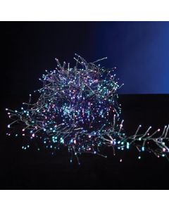 CLUSTER 6m, 768 LED 3mm, 31V ΜΕΤΑΣΧΗΜΑΤΙΣΤΗ, 8 ΠΡΟΓΡΑΜΜΑΤΑ & ΜΝΗΜΗ, ΠΡΑΣΙΝΟ PVC ΚΑΛΩΔΙΟ, OΠΑΛ ΠΟΛΥΧΡΩΜΟ LED, ΠΡΟΕΚΤΑΣΗ ΠΑΡΟΧΗΣ 3m, IP44 Eurolamp 600-18748