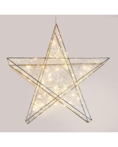 ΑΣΤΕΡΙ ΦΩΤΙΖΟΜΕΝΟ 110cm, 480 LED, 4,5V ΜΕΤΑΣΧΗΜΑΤΙΣΤΗ, TIMER, ΑΣΗΜΙ ΜΕΤΑΛΛΙΚΟΣ ΣΚΕΛΕΤΟΣ, ΑΣΗΜΙ ΧΑΛΚΙΝΟ ΚΑΛΩΔΙΟ, ΘΕΡΜΟ ΛΕΥΚΟ LED, ΠΡΟΕΚΤΑΣΗ ΠΑΡΟΧΗΣ 5m, IP44 Eurolamp 600-22463
