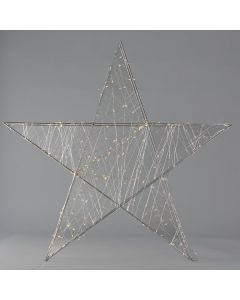 ΑΣΤΕΡΙ ΦΩΤΙΖΟΜΕΝΟ 50cm, 160 LED, 4,5V ΜΕΤΑΣΧΗΜΑΤΙΣΤΗ, TIMER, ΑΣΗΜΙ ΜΕΤΑΛΛΙΚΟΣ ΣΚΕΛΕΤΟΣ, ΑΣΗΜΙ ΧΑΛΚΙΝΟ ΚΑΛΩΔΙΟ, ΘΕΡΜΟ ΛΕΥΚΟ LED, ΠΡΟΕΚΤΑΣΗ ΠΑΡΟΧΗΣ 5m, IP44 Eurolamp 600-22462