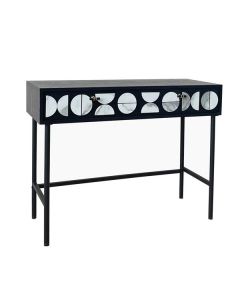 ΚΟΝΣΟΛΑ ΞΥΛΙΝΗ ΜΑΥΡΗ - ΛΕΥΚΗ 100x40x77cm Eurolamp 750-25041