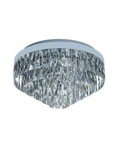 Φωτιστικό Πλαφόν Οροφής Ø48xH27cm Οκτάφωτο 8xE14 Χρωμέ -Διάφανα Κρύσταλλα Eglo Valparaiso 1 39489