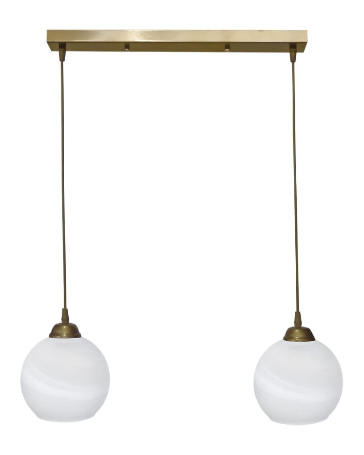 Κρεμαστό φωτιστικό GL-6040/2L RAGA GOLD-WHITE ΚΡΕΜΑΣΤΟ ΑΛΑΒΑΣΤΡΟ Heronia 02-0509