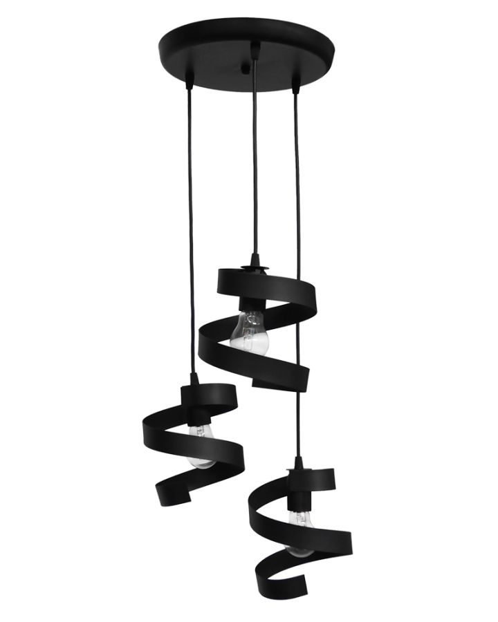 FLEXI-01 BLACK 3L PENDEL ΜΟΝΤΕΡΝΟ ΚΡΕΜΑΣΤΟ Ε/27 Heronia 34-0324