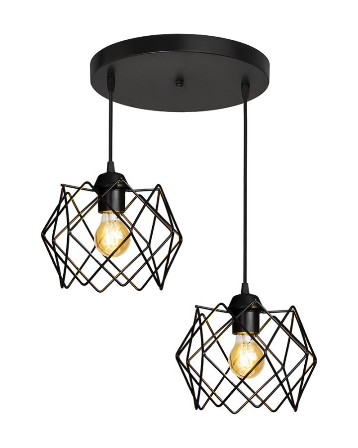 DM-04PENDEL 3/L BLACK ΚΡΕΜΑΣΤΟ ΑΝΙΣΟΠΕΔΟ ΑΡΑΧΝΗ ΜΕΤΑΛΛΙΚΟ Heronia 34-0381