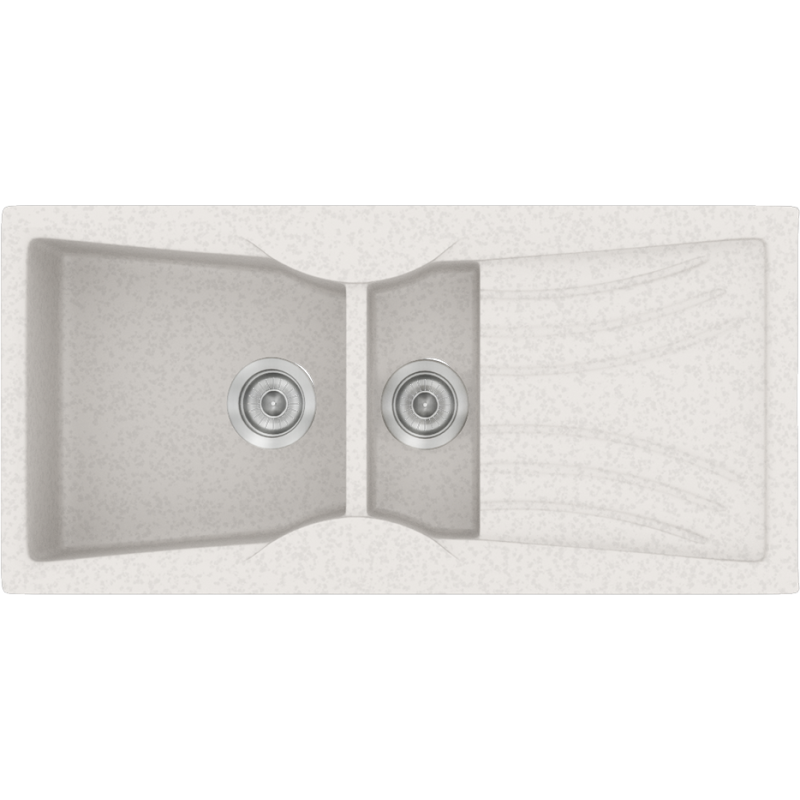 Νεροχύτης Κουζίνας Συνθετικός 104x51cm Ένθετος Eρμάριο 70cm Sanitec Classic 329-14-Metallic-Ice