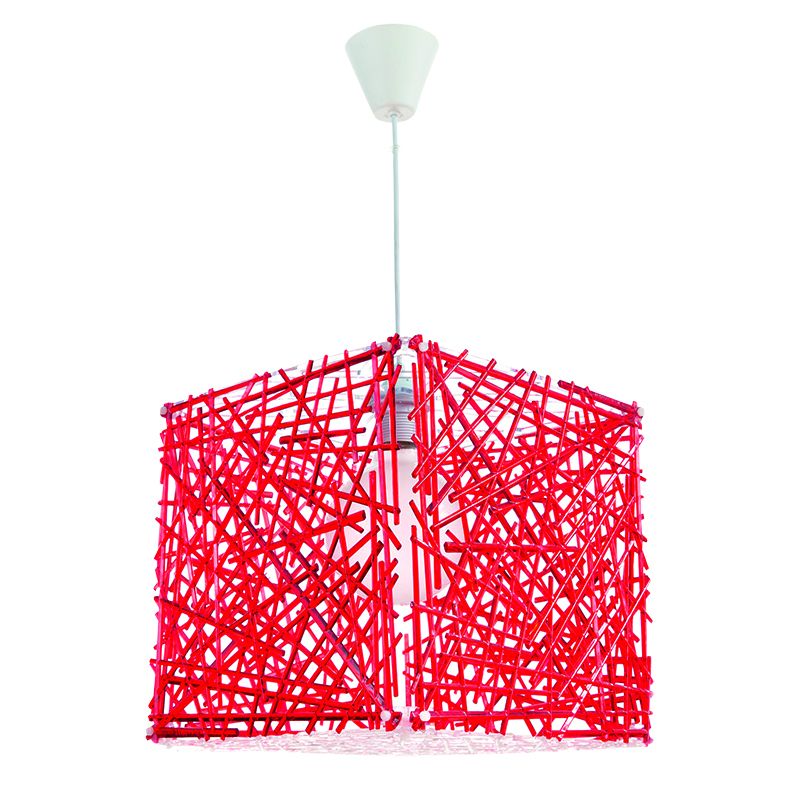 InLight Κρεμαστό φωτιστικό από κόκκινο plexiglass 1XE27 D:30cm 4339-Κόκκινο