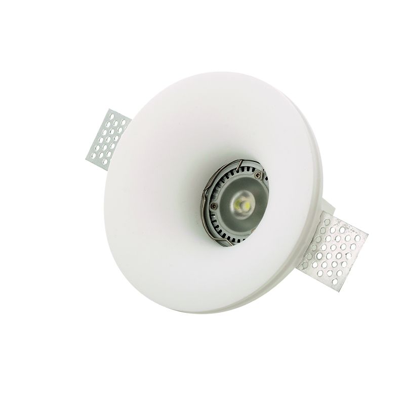 InLight Χωνευτό σποτ λευκό από γύψο 1XGU10 D:13cm Χ0002