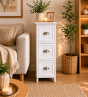 Συρταριέρα MDF με 3 Συρτάρια Λευκή 25x25x77cm MRShome  DS-1255000