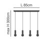 SE21-GM-4-4BL-MS1 ADEPT TUBE Gold Matt Pendant Black Metal Shade+ HOMELIGHTING 77-8637