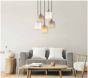 SE21-BR-10-5BL-SH123 MAGNUM FLEX White, Grey, Brown Shade Pendant + HOMELIGHTING 77-9034