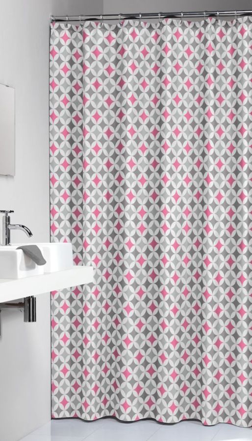 Diamonds 180x200 pink κουρτίνα μπάνιου υφασμάτινη Sealskin  235201350