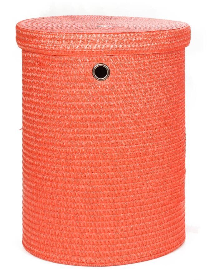 Καλάθι Αποθήκευσης -Απλύτων με καπάκι Μικρό Πορτοκαλί Ø38/36*50 εκ. Sila 4465Μ 