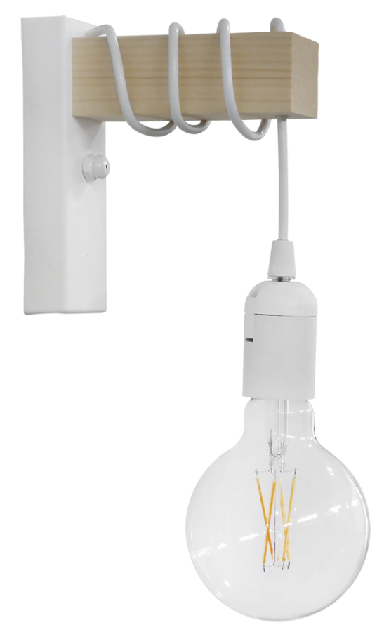 Φωτιστικό τοίχου Ε/27ΑΡ SQUARE WHITE ΑΠΛΙΚΑ ΞΥΛΟ Heronia 31-1228