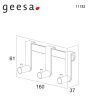 Κρεμαστή Ράγα 3 Αγκίστρων 16*3,7*6,1 εκ. Χρώμα Inox Geesa Tiger 11182-110