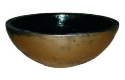 Νιπτήρας Επιτραπέζιος Χειροποίητος Οβάλ M39xY30xY15 εκ. Χρυσό -Μαύρο Travertino "ΑΦΡΟΔΙΤΗ" 90068