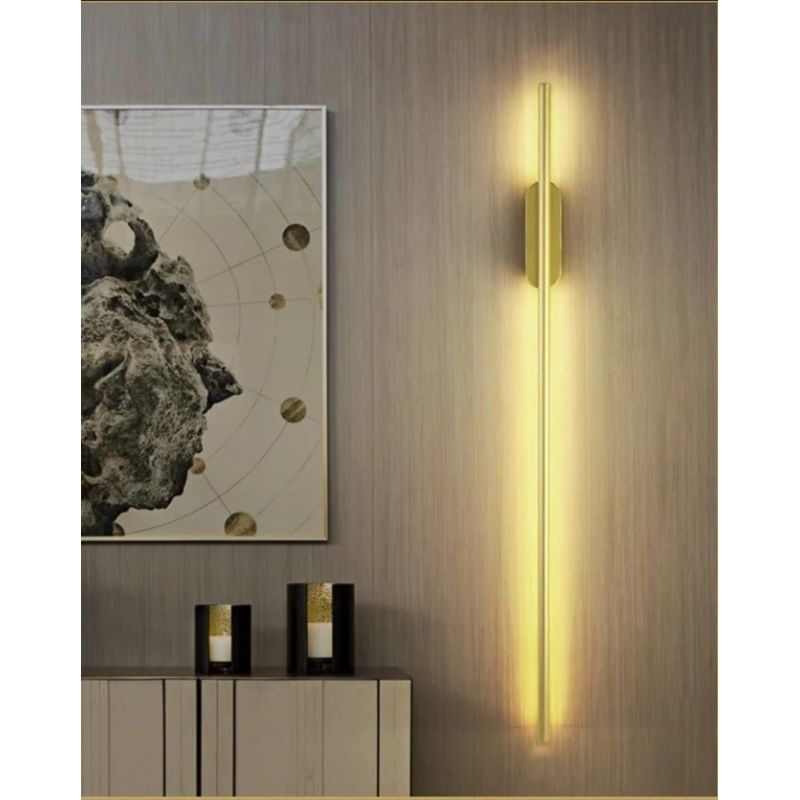 Απλίκα Επιτοίχια 60x5x5cm Led 6w 3CCT 3000-4000-6500K Χρυσαφί Αλουμίνιο Homelighting Alma 77-50466