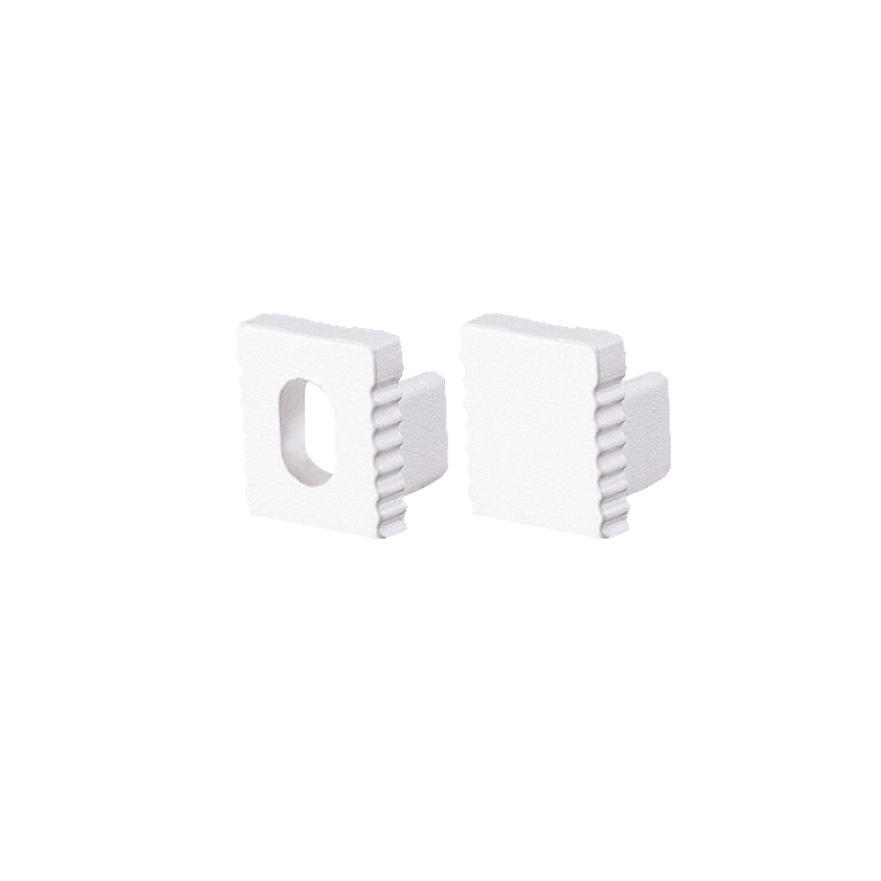 SET OF WHITE PLASTIC END CAPS FOR P178 1PC WITH HOLE & 1PC WITHOUT HOLE ACA EP178