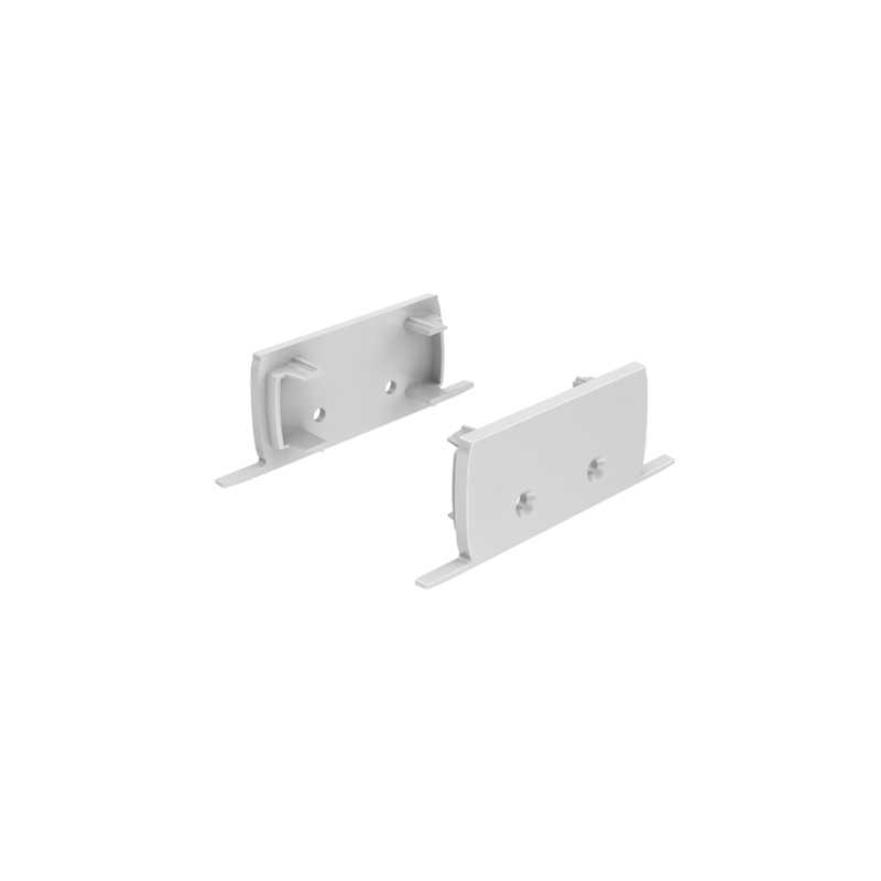 SET OF GREY PLASTIC END CAPS FOR P50N, 2 WITHOUT HOLE ACA EP50N