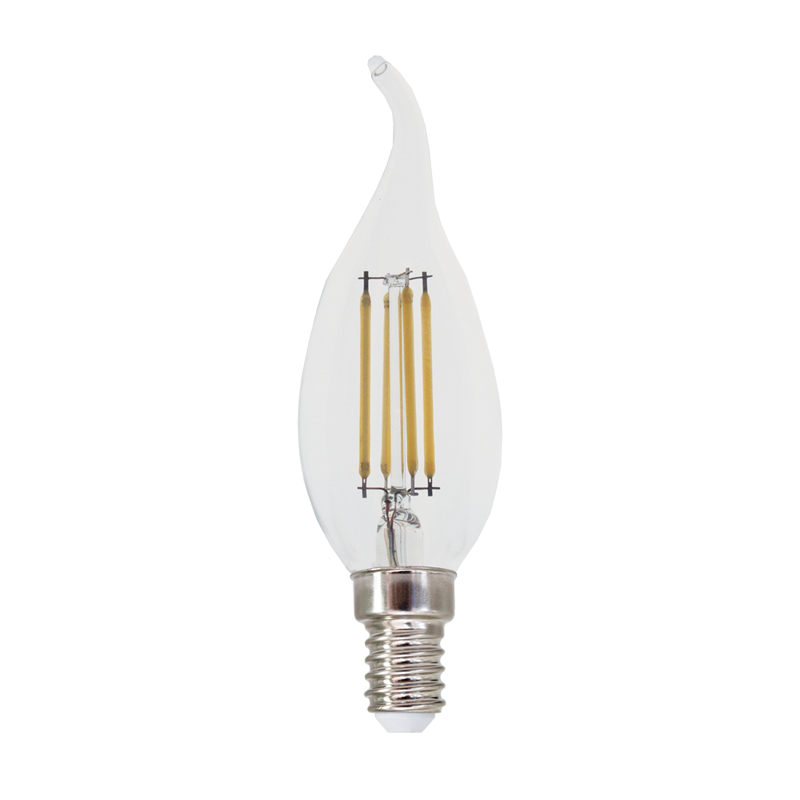 LED FILAMENT E14 C35 WITH TIP 4W 2700K 230V AC 480LM RA80 ACA FLAM4WWTIP