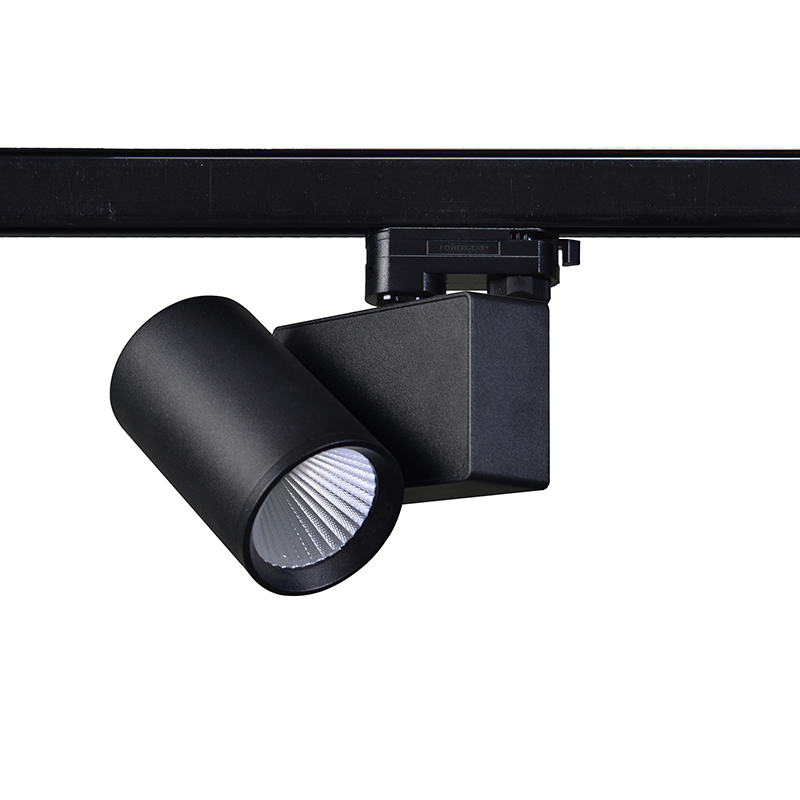SAND BLACK LED TRACK LUMINAIRE 20W 4000K 3-PHASE 38° 2400LM 230V AC Ra80 5YRS ACA LISOR2040B4N