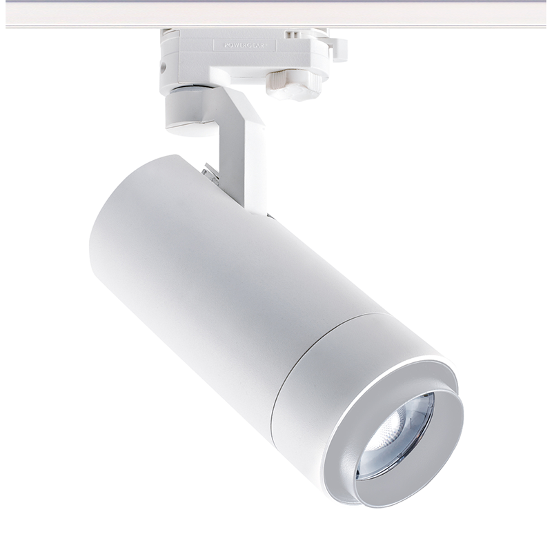 SAND WHITE LED ZOOMABLE TRACK LUMINAIRE 25W 4000K 3-PHASE 25-60° 3000LM MAX. 230V AC Ra80 5YRS ACA MEL2540W4