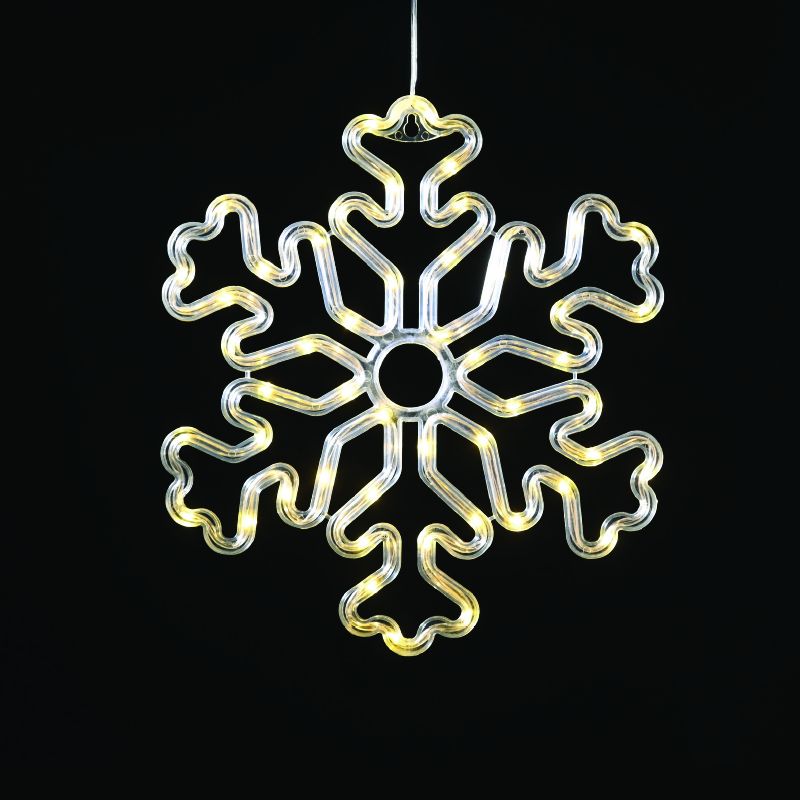 "PLASTIC SNOWFLAKE" 50 LED ΛΑΜΠΑΚΙΑ WW ΜΠΑΤ. (3ΧΑΑ)/USB, IP20, 30.5*0.7*27.5 ACA X04501311