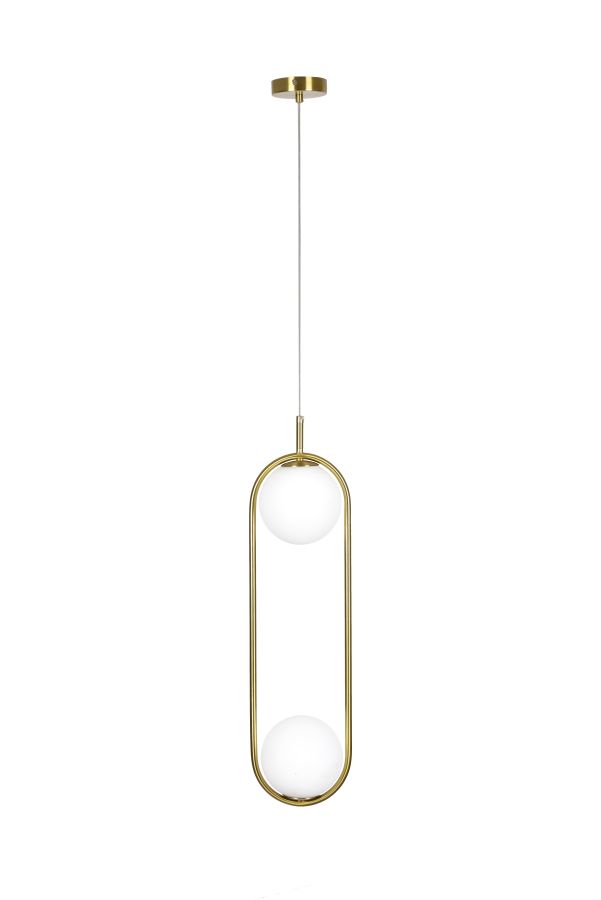 SE 110-2 PRATO PENDANT BRASS GOLD WITH 2 OPAL GLASSES Φ15 Γ4 HOMELIGHTING 77-4489