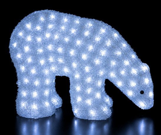 80Led 3D Φωτιζόμενη Ακρυλική Αρκούδα Με Μετασχηματιστή Ip44 ,32 x 24(Η)cm Lianos 58809