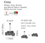 SE21-WGBB-100 COZY WHITE,GREY,BROWN & BLACK SHADES Γ1 HOMELIGHTING 77-8231