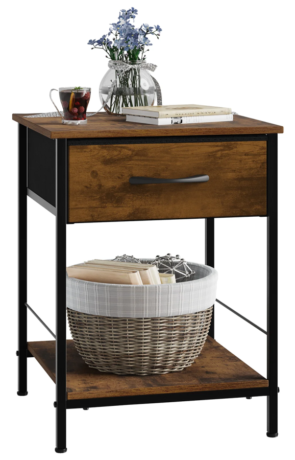 Κομοδίνο 40x30x55cm MDF με Μεταλλικό Σκελετό & Υφασμάτινο Συρτάρι Etoile SD-081
