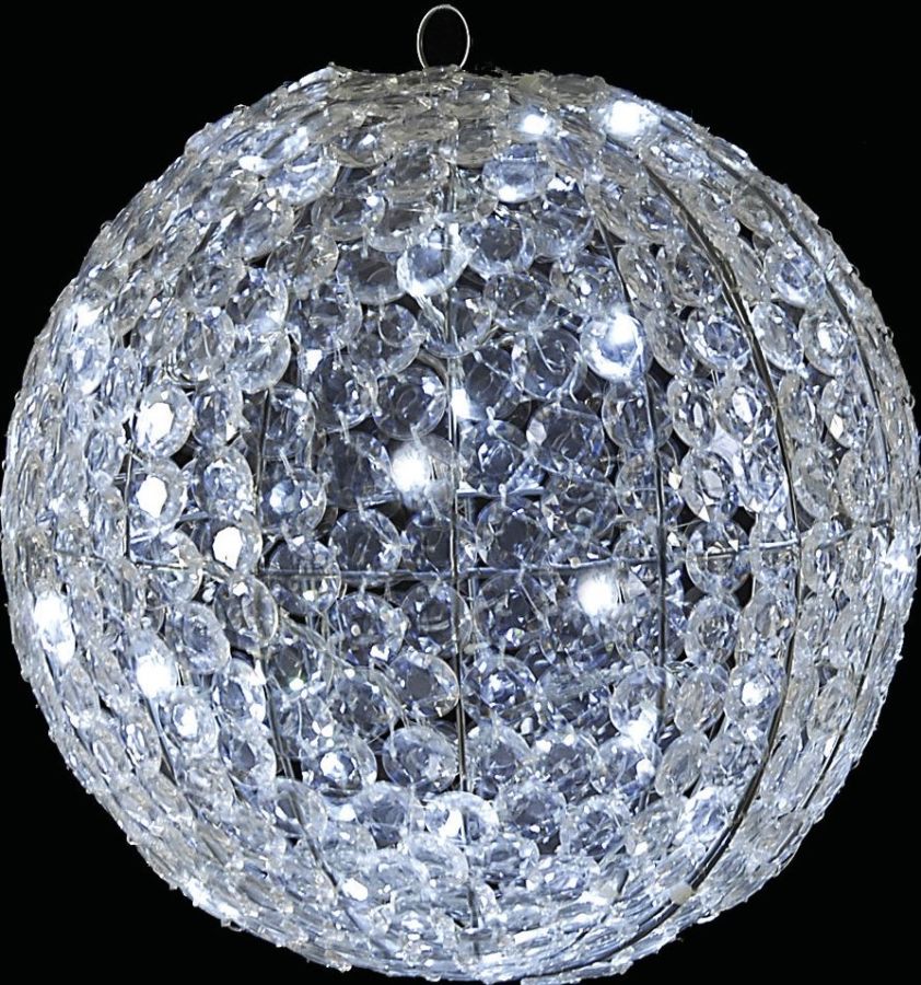 80Led Φωτιζόμενη Κρυστάλλινη Μπάλα Με Λευκό Φωτισμό 40cm Lianos 58981B