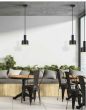 SE21-BL-4-MS1 ADEPT TUBE Black Pendant Black Metal Shade+ HOMELIGHTING 77-8540
