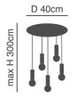 SE21-GM-4-5BL-SH2 ADEPT TUBE Gold Matt Pendant Grey Fabric Shade+ HOMELIGHTING 77-8608