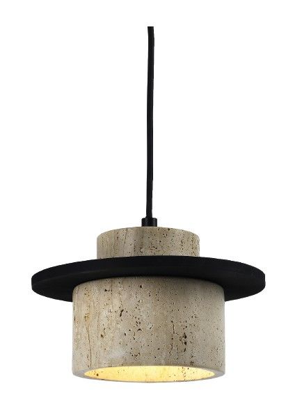 InLight Κρεμαστό φωτιστικό γκρι από travertine marble 1XΕ27 D:20 x 12cm 4095