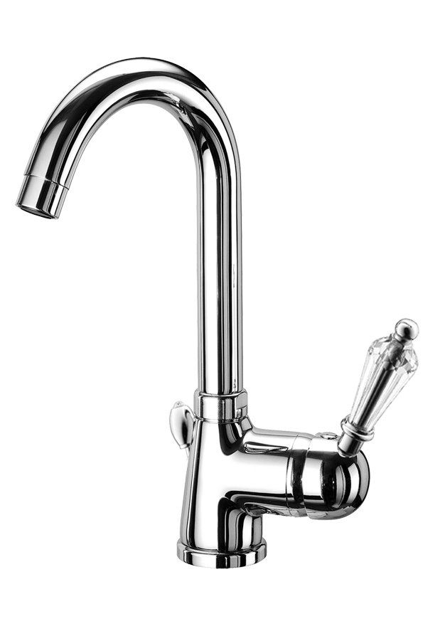 Μπαταρία Νιπτήρα Ψηλή Χρωμέ Κρύσταλλο Swarovski Gaboli Fratelli New Vintage 6100 