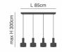 SE21-BL-4-4BL-MS123 ADEPT FLEX Black Pendant Black Metal Shade+ HOMELIGHTING 77-8912