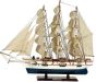 Ξύλινο Παραδοσιακό Καράβι 50 x 10 x 45 (H) cm, Χρώμα Λευκό - Μπλέ Lianos 31110
